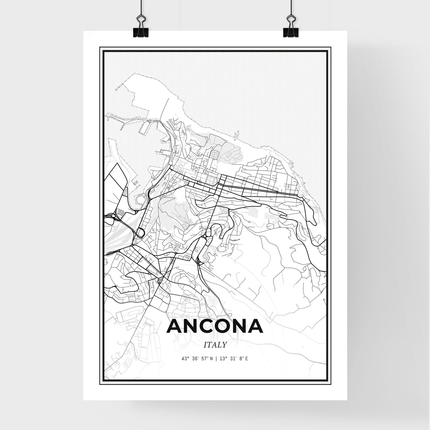 Ancona Italy - Premium City Map Poster