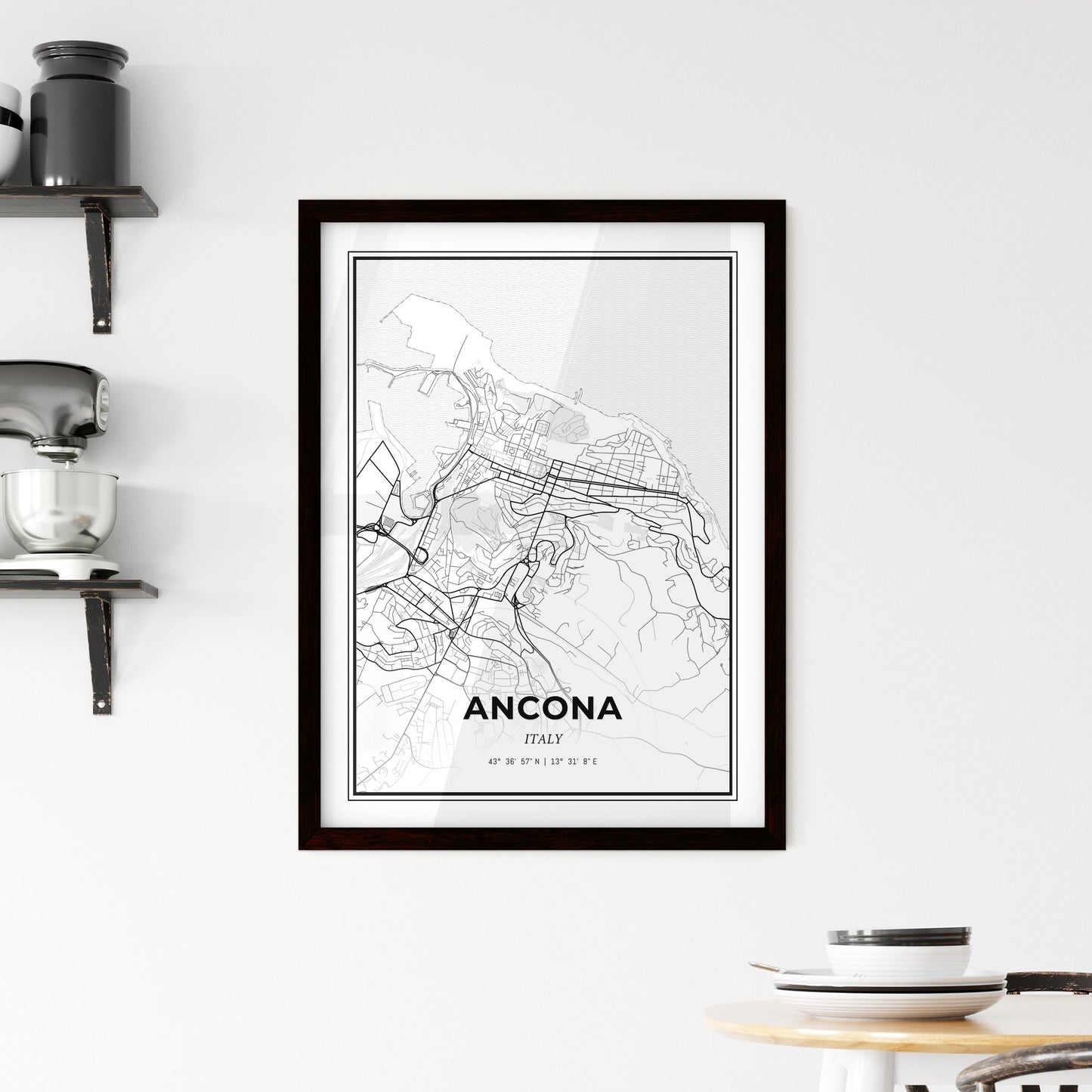 Ancona Italy - Minimal City Map