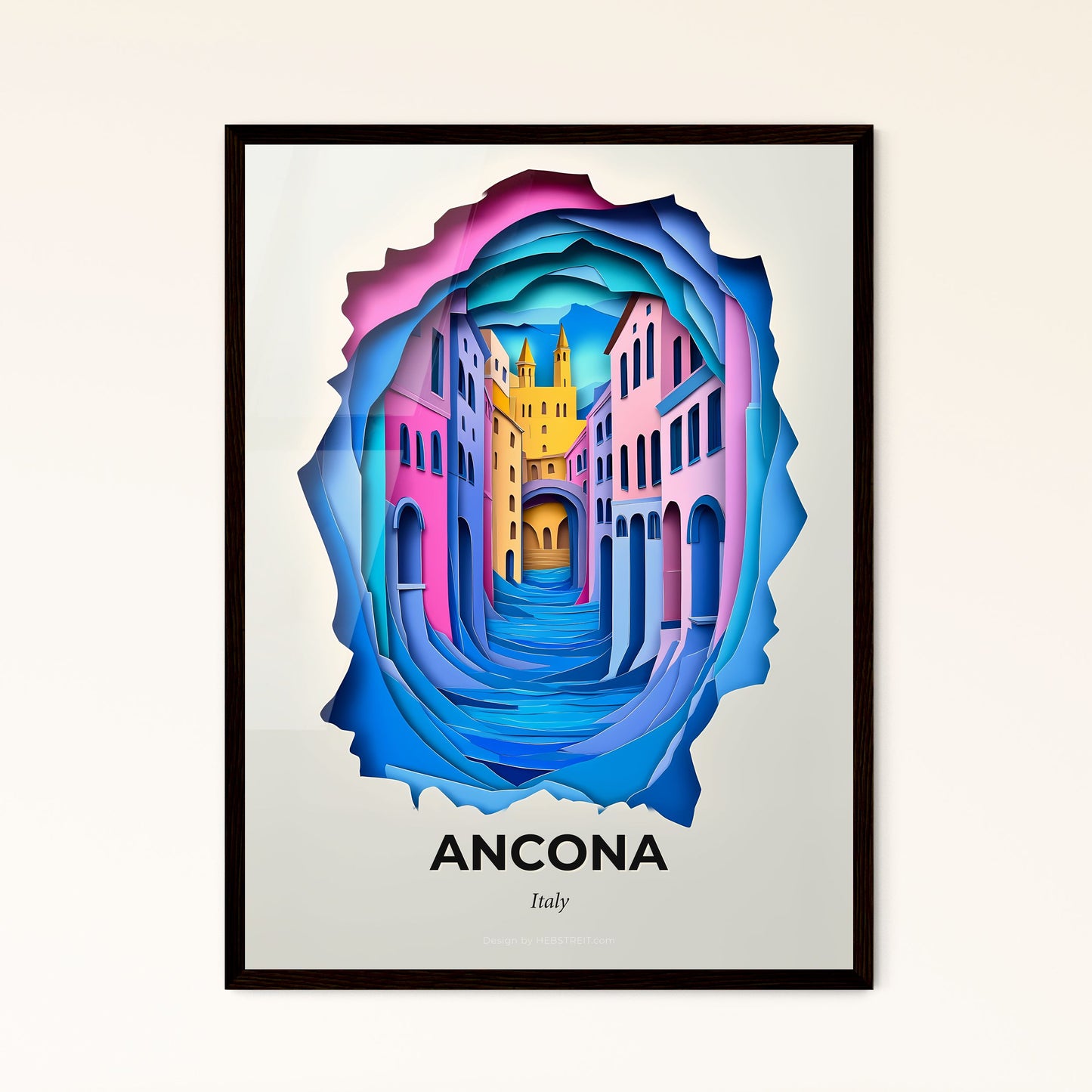 Vivid Ancona, Italy - a colorful city with a clock tower in the middle