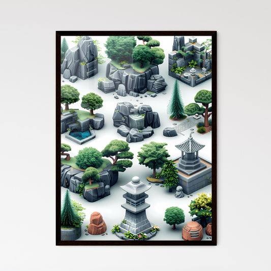 Modern And Park Icon Set - Framed Art Print