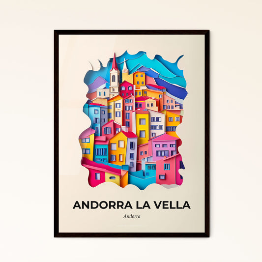 Vivid Andorra la Vella, Andorra, Papercut Print