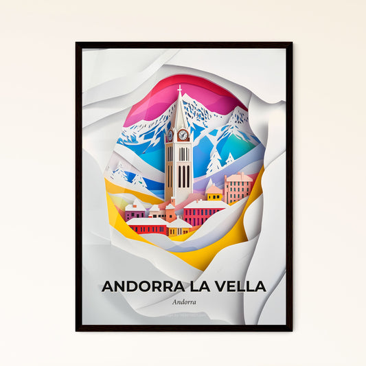 Vivid Andorra la Vella, Andorra, Papercut Print