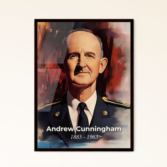 Portrait of Andrew Cunningham, 1883 - 1963. Impressionistic painting of a man in a uniform.