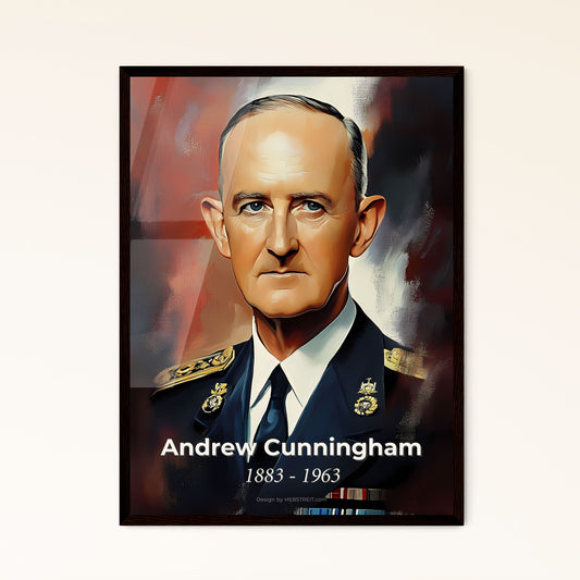 Portrait of Andrew Cunningham, 1883 - 1963. Impressionistic painting of a man in a uniform.