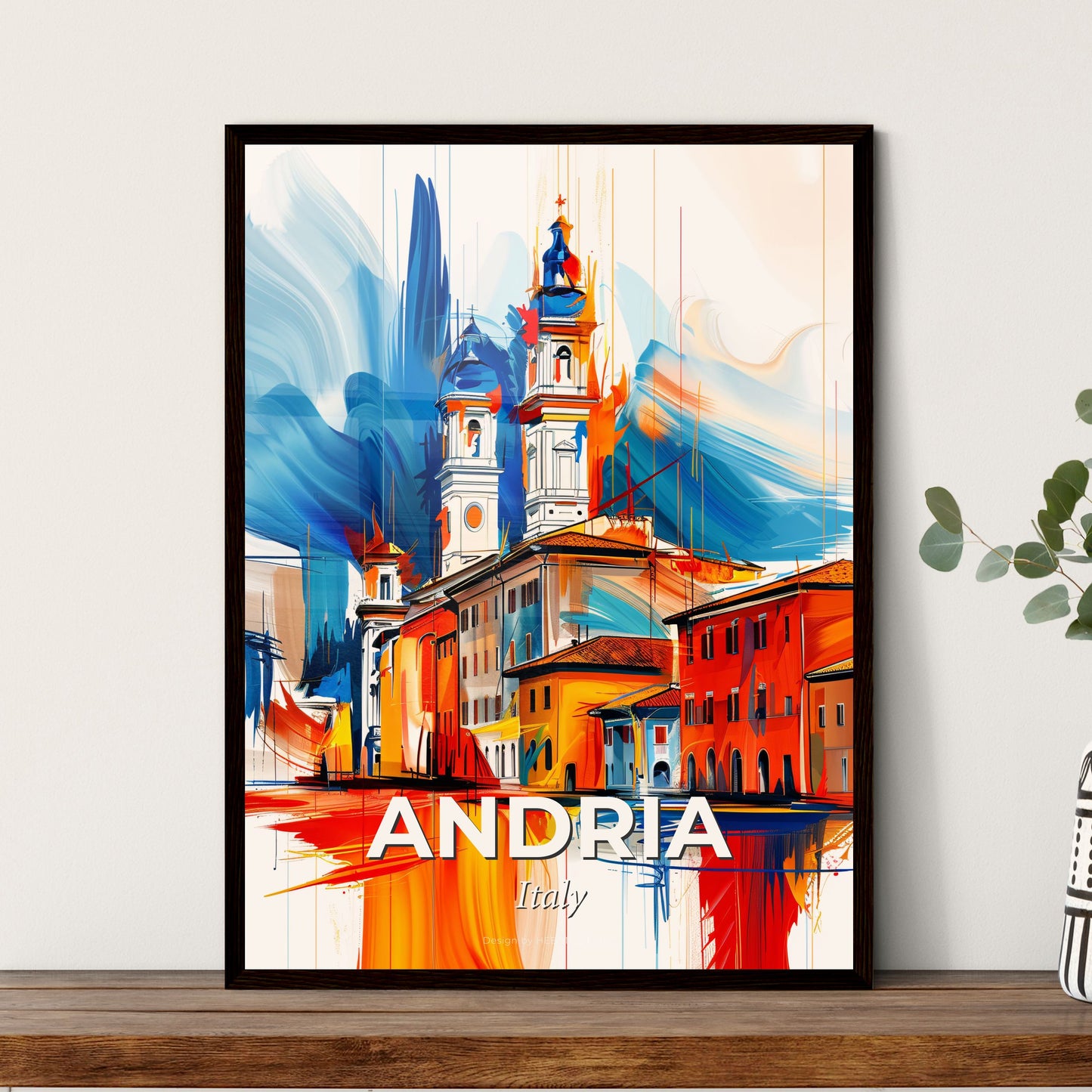 Vibrant Andria, Italy - A Painting Of A Building