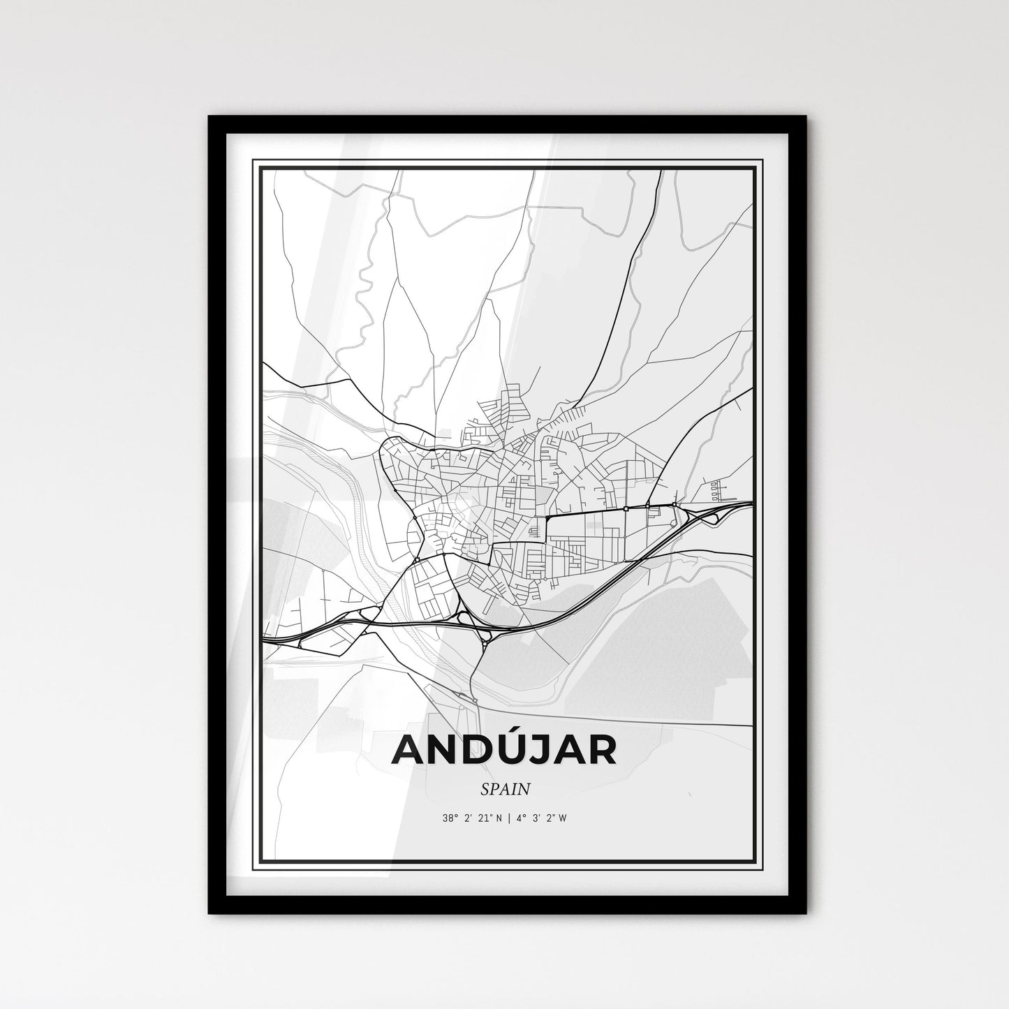 Andújar Spain - Scandinavian Style City Map for Modern Home Decor