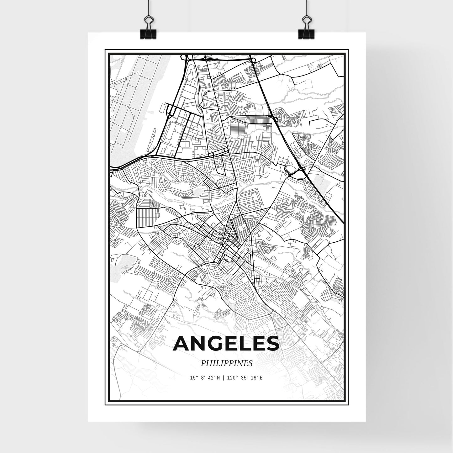 Angeles Philippines - Premium City Map Poster