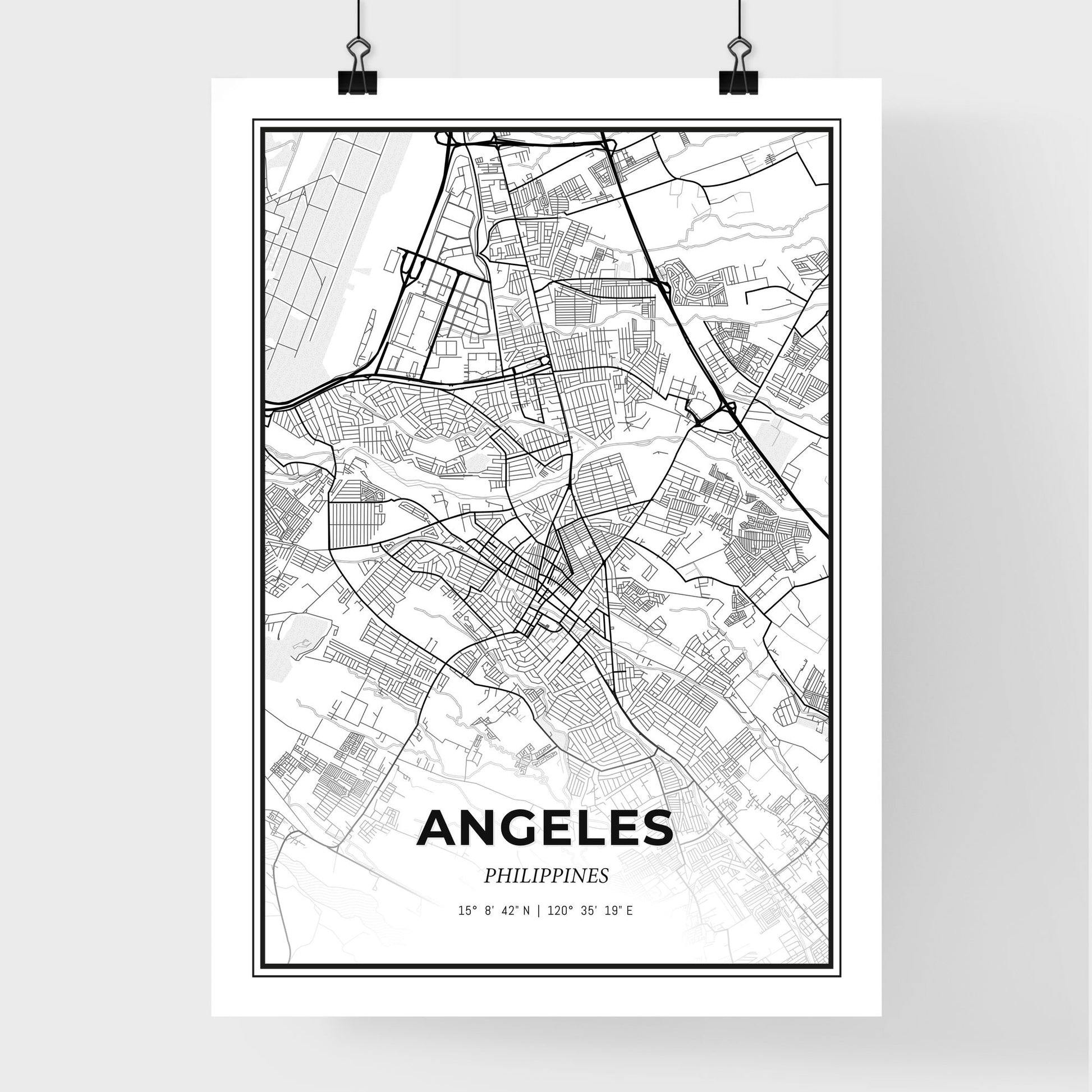 Angeles Philippines - Premium City Map Poster