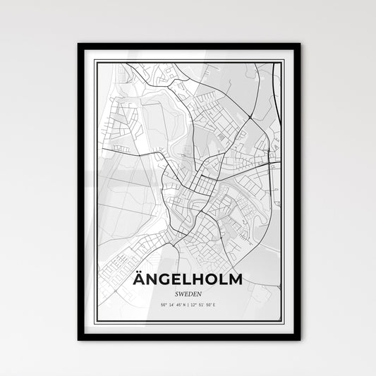 Ängelholm Sweden - Scandinavian Style City Map for Modern Home Decor