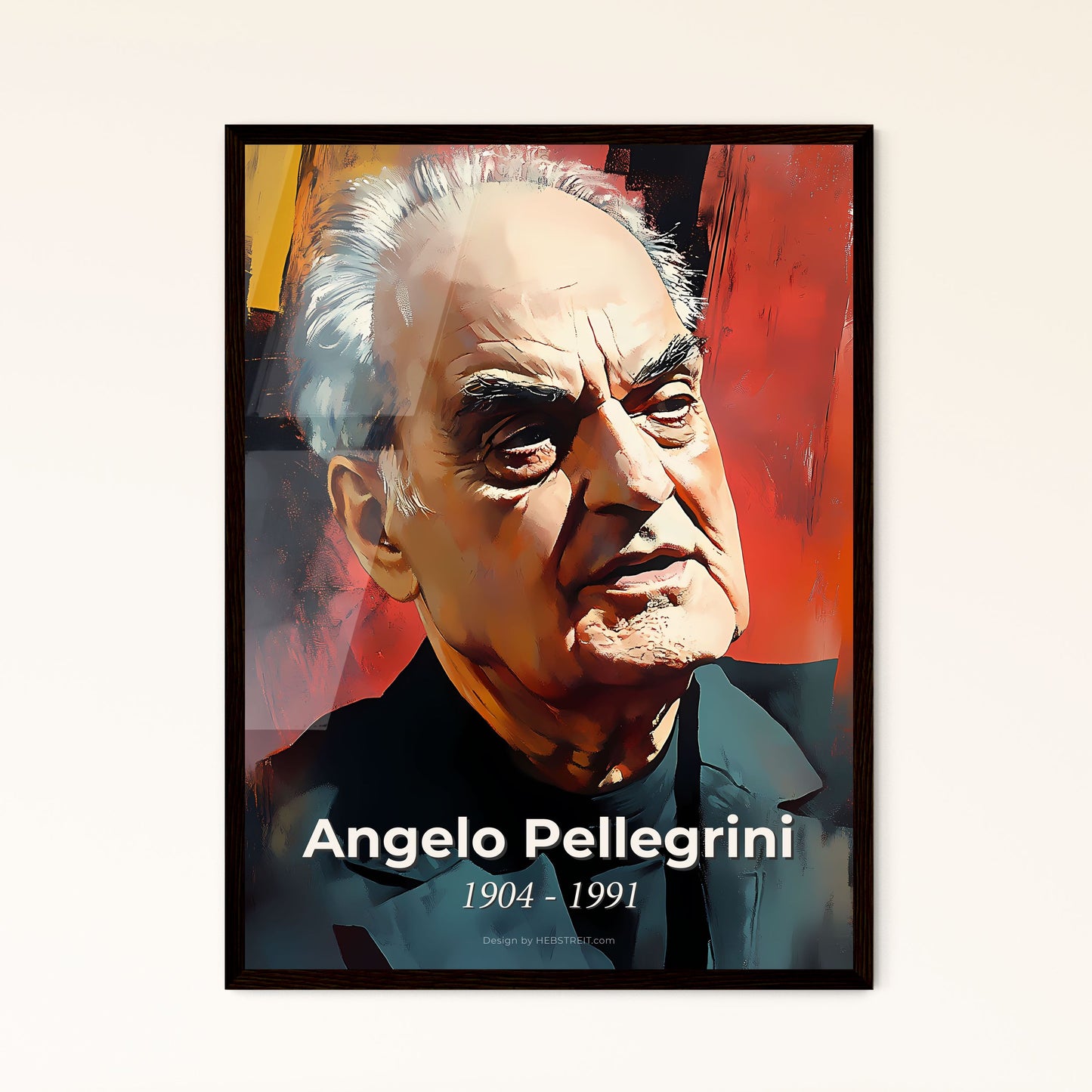 Portrait of Angelo Pellegrini, 1904 - 1991. Impressionistic painting of a man looking to the side.