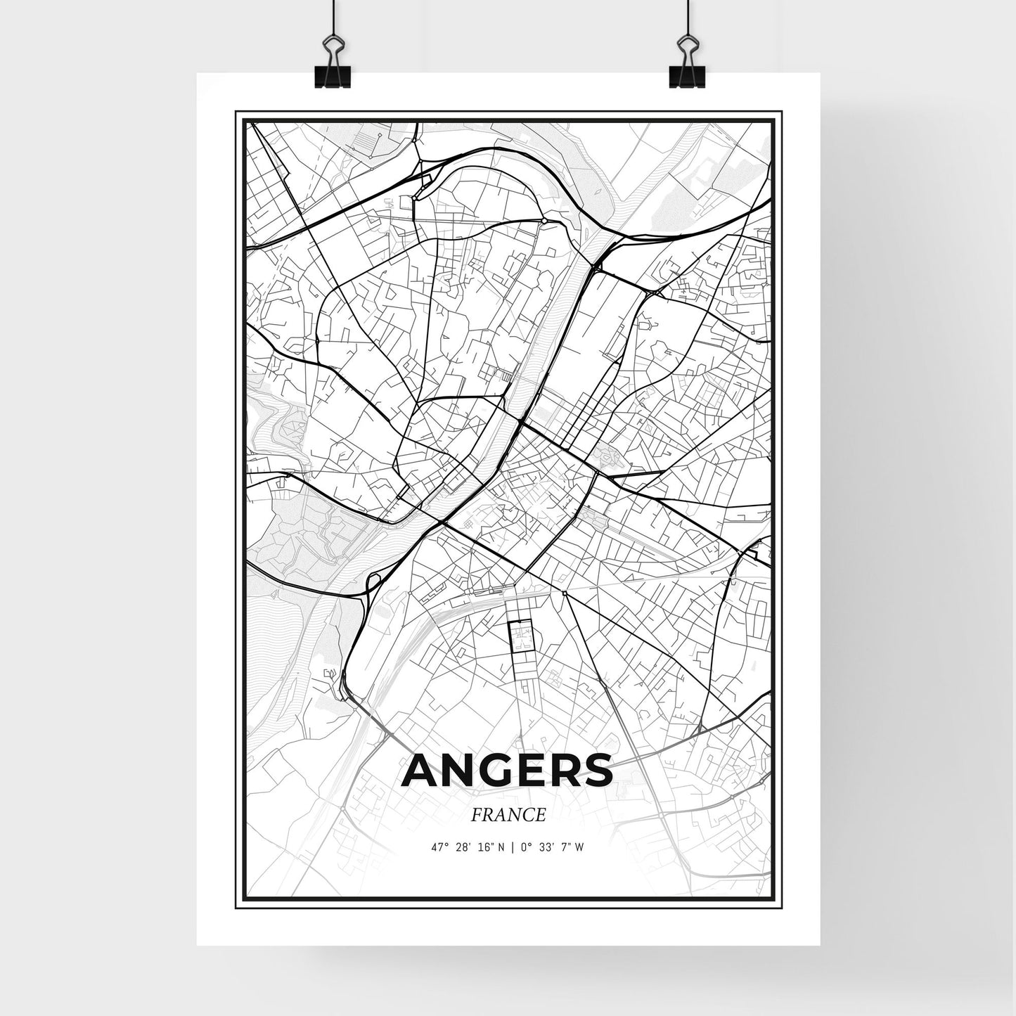 Angers France - Premium City Map Poster