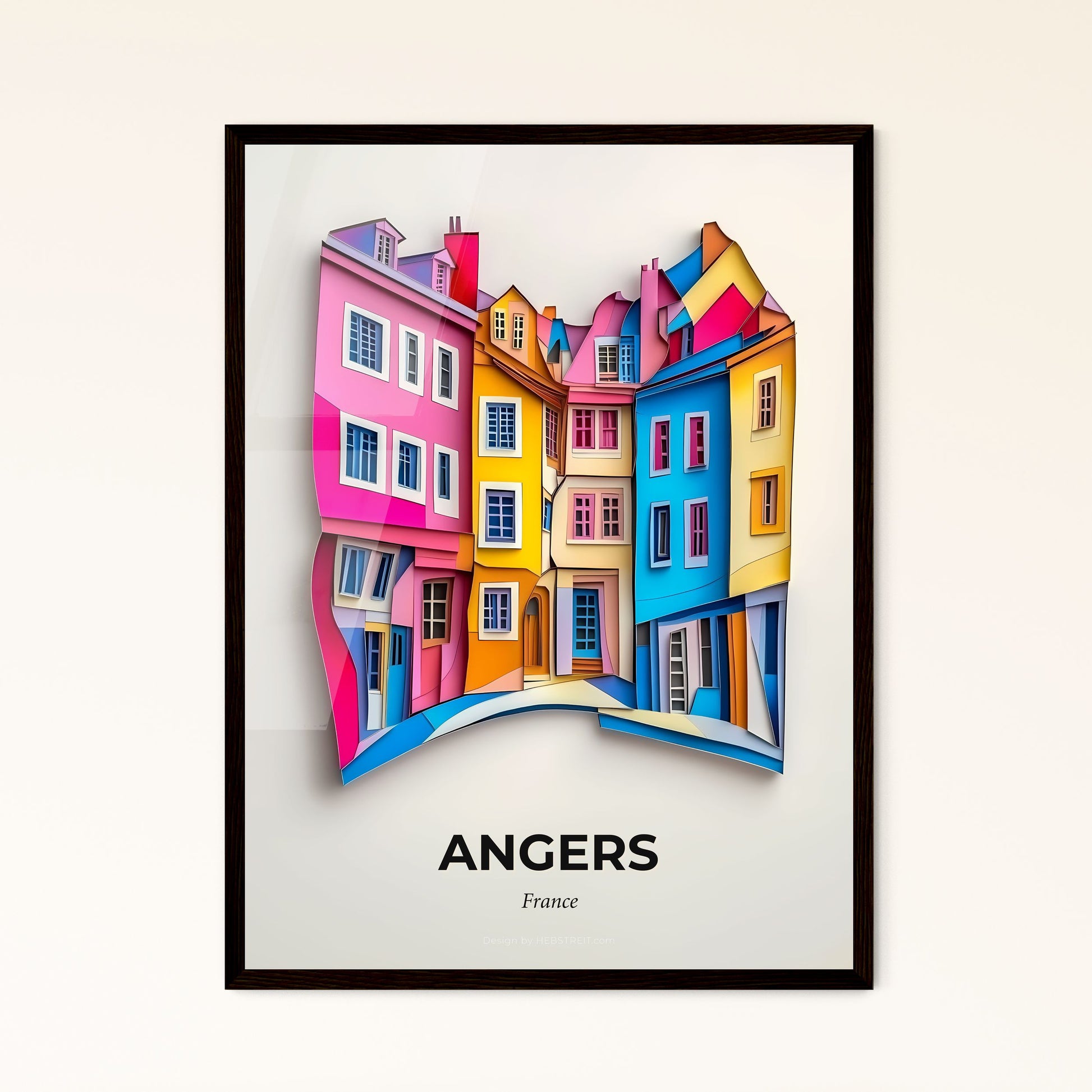 Vivid Angers, France - a paper cut of a city with a street