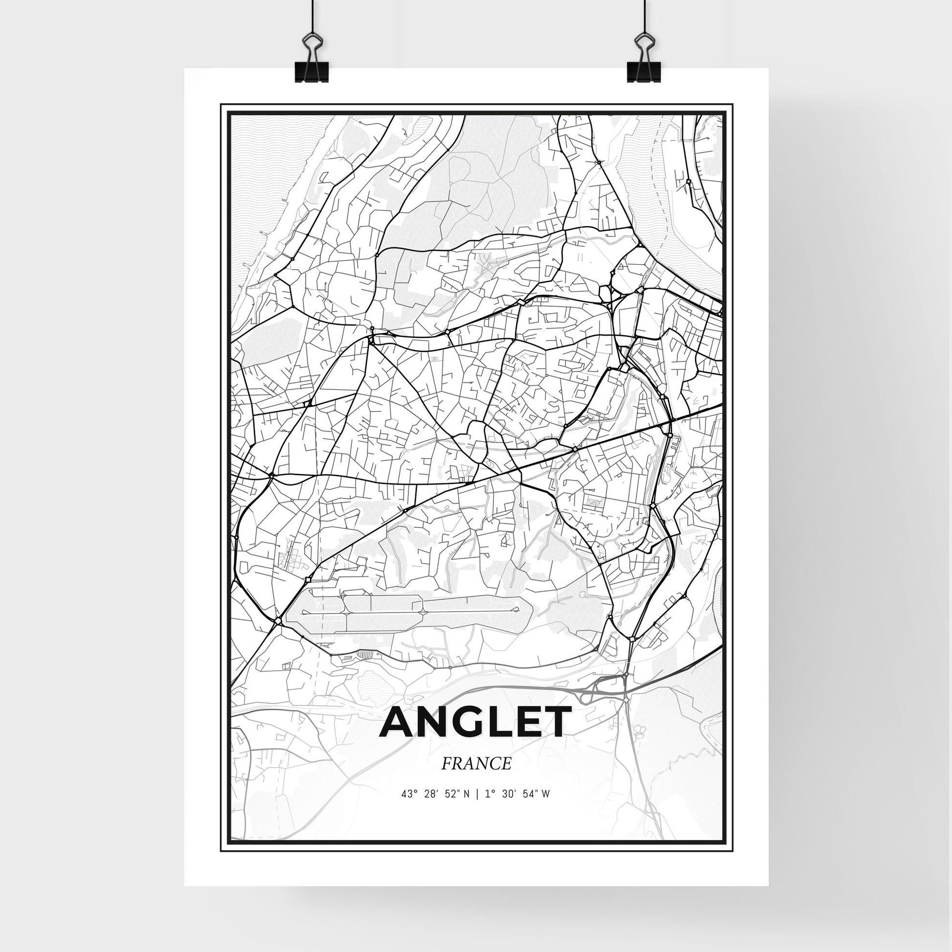 Anglet France - Premium City Map Poster