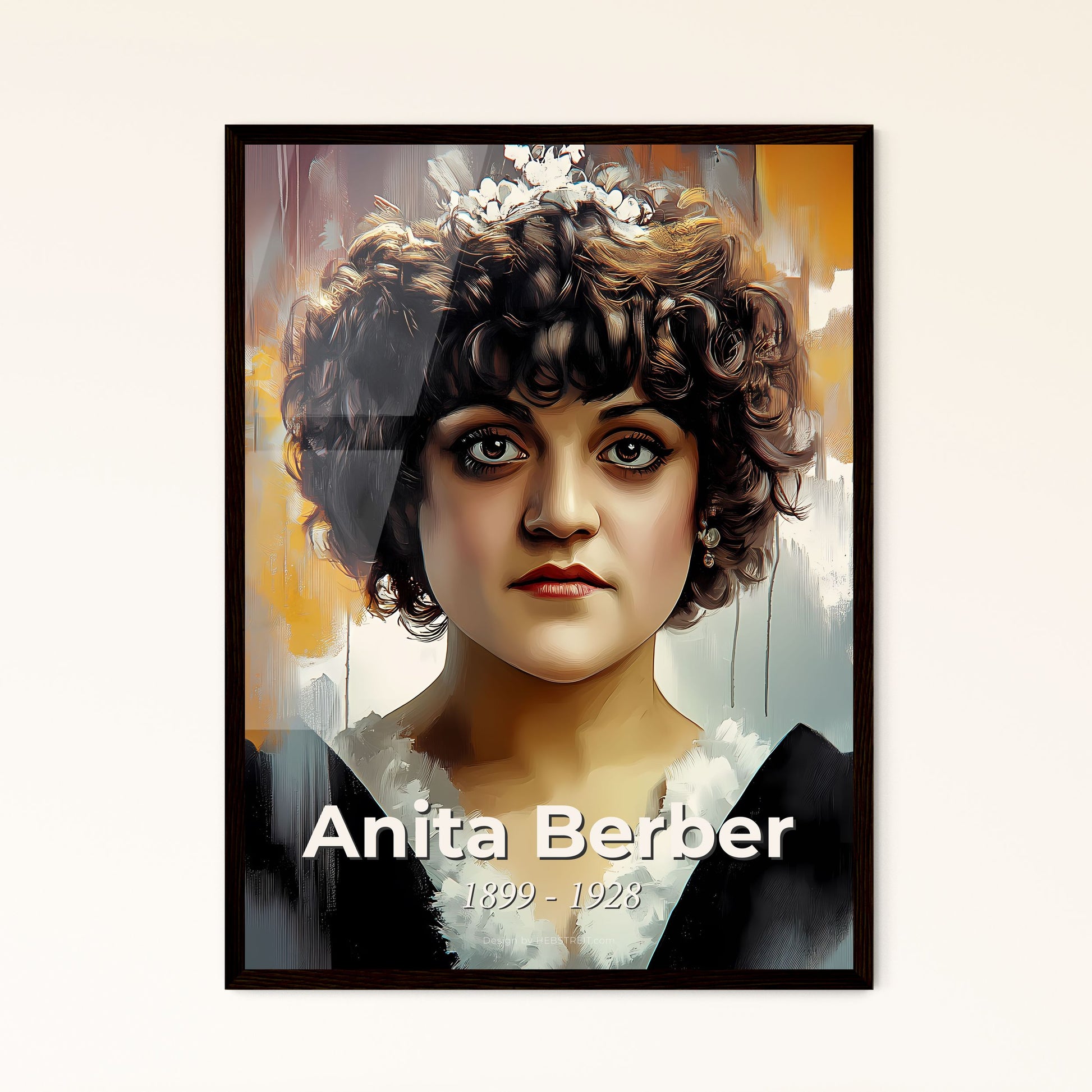 Portrait of Anita Berber, 1899 - 1928. Impressionistic painting of a woman with short curly hair.