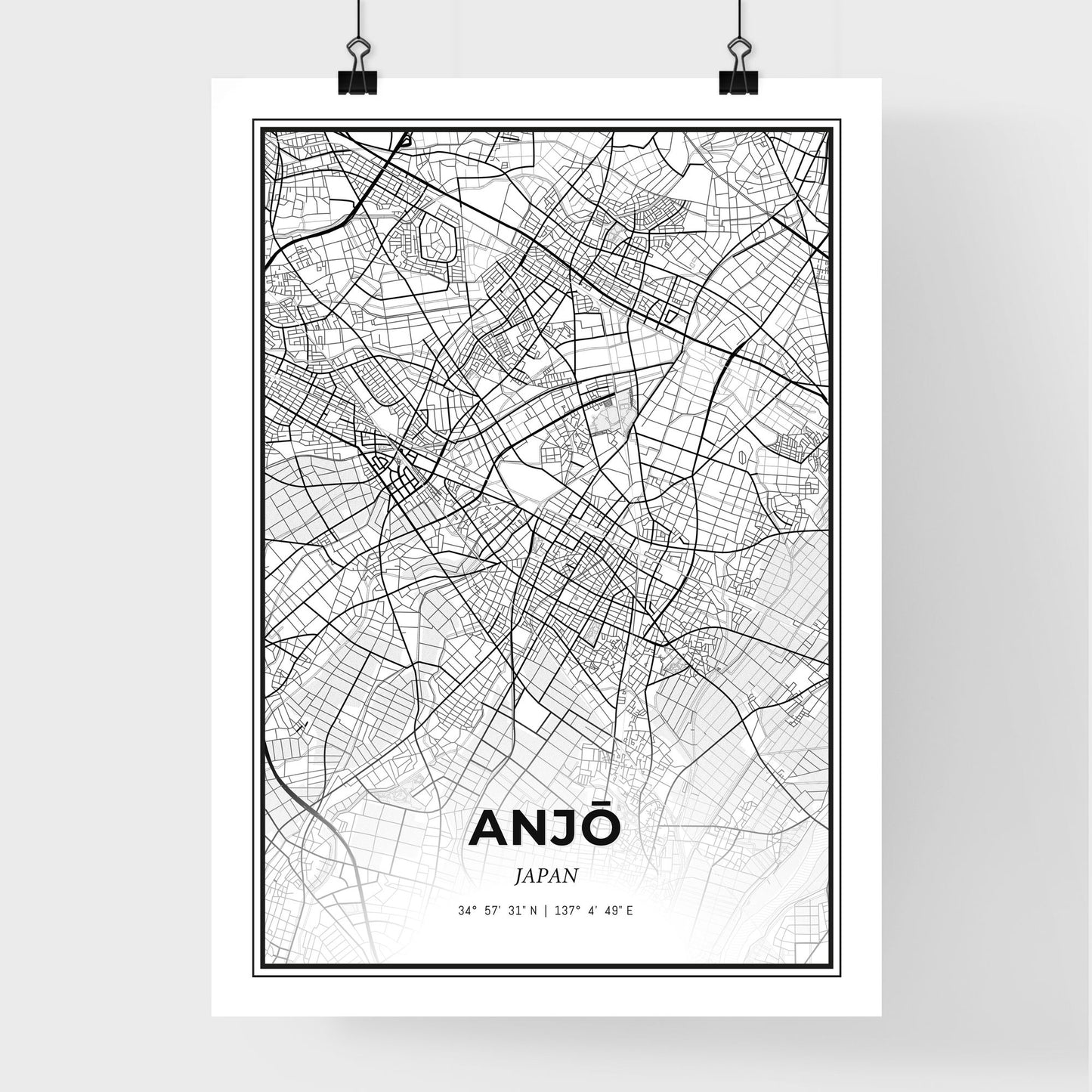 Anjō Japan - Premium City Map Poster