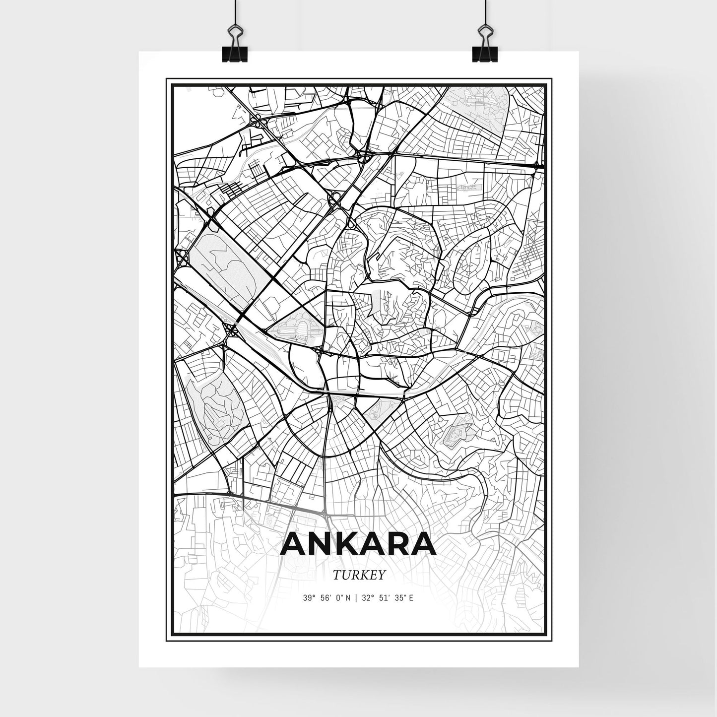 Ankara Turkey - Premium City Map Poster