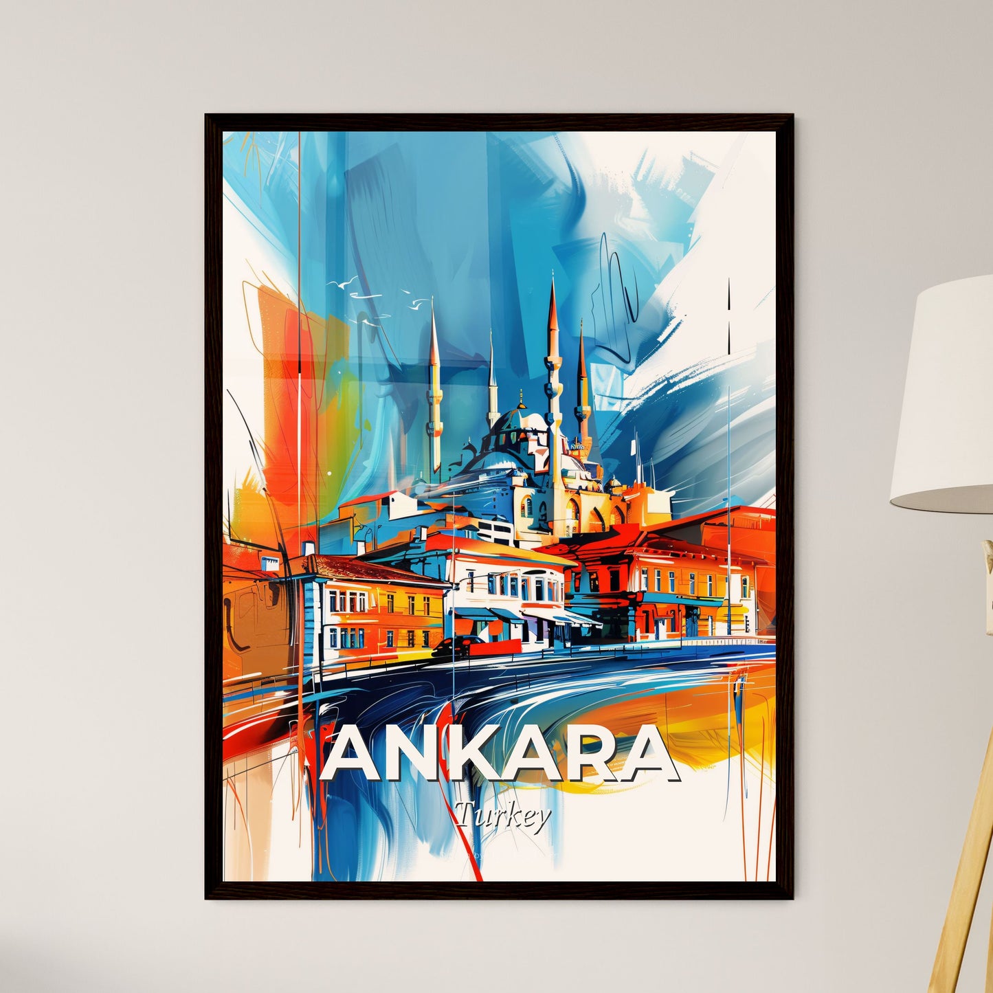 Vibrant Ankara, Turkey - A Painting Of A Building