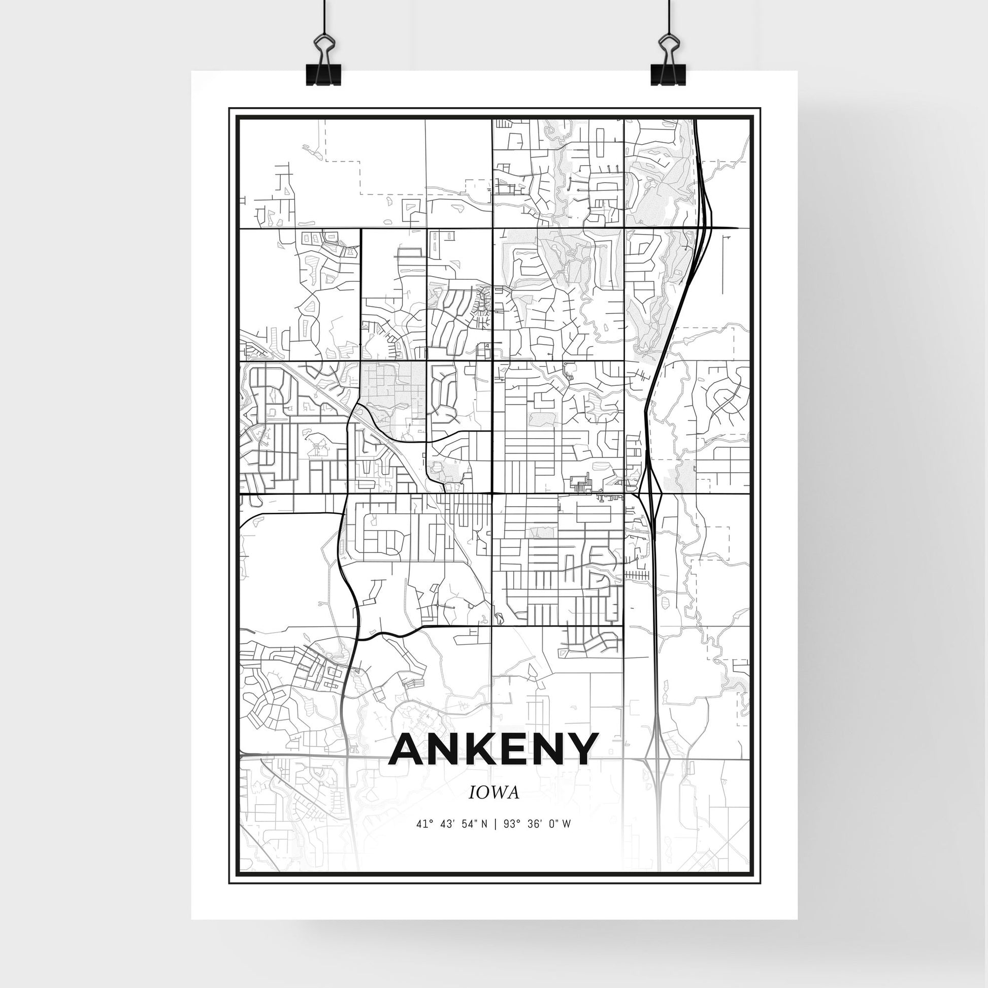 Ankeny Iowa - Premium City Map Poster