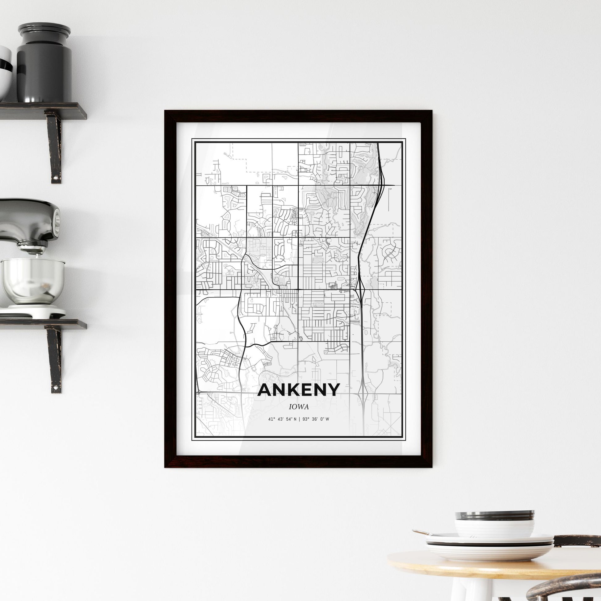 Ankeny Iowa - Minimal City Map