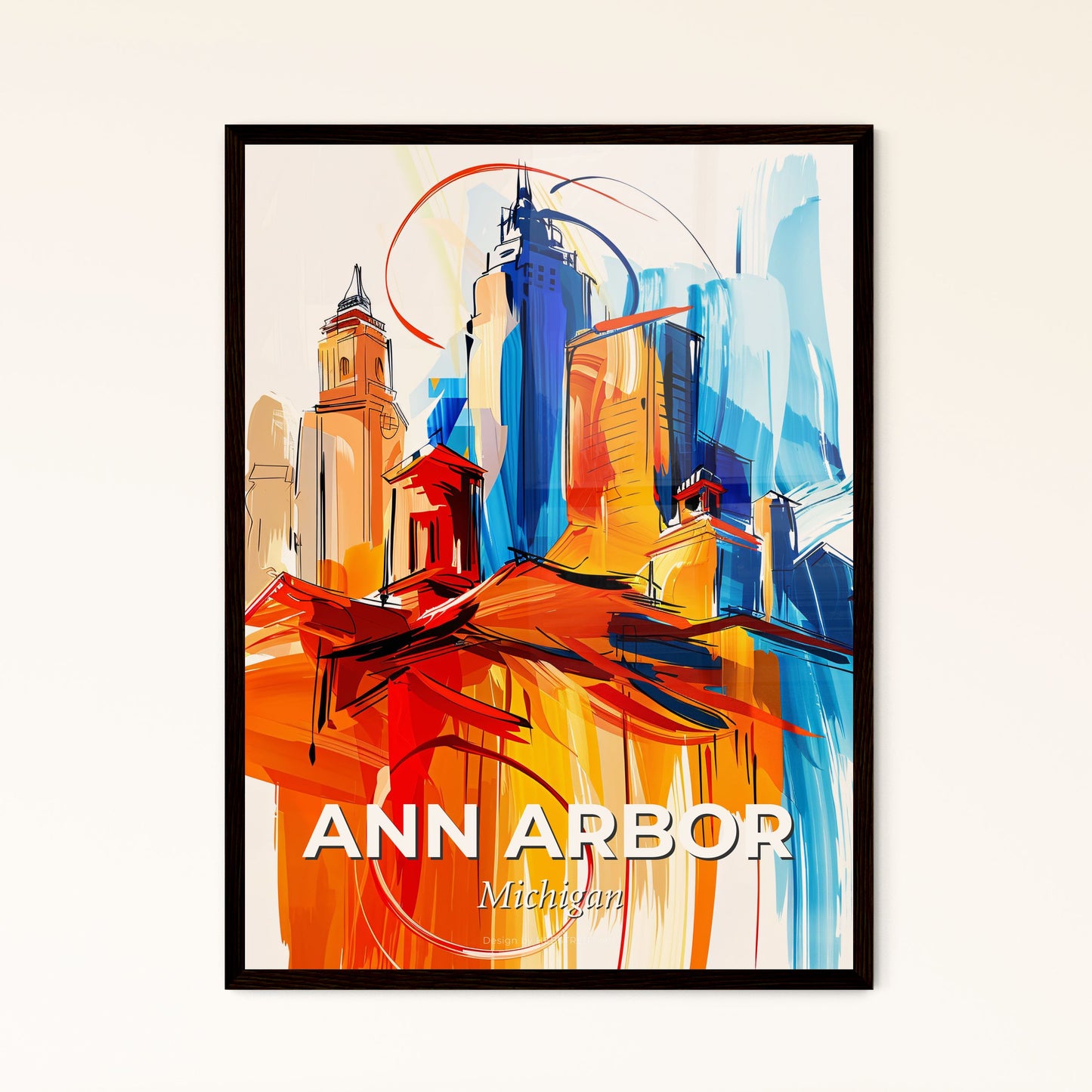 Vibrant Ann Arbor, Michigan - A Colorful Cityscape With Buildings