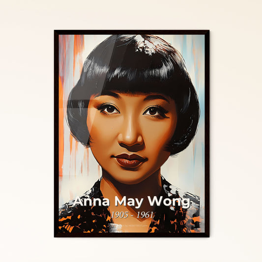 Portrait of Anna May Wong, 1905 - 1961. Impressionistic painting of a woman with short black hair.