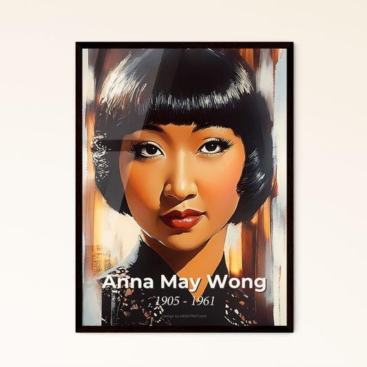 Portrait of Anna May Wong, 1905 - 1961. Impressionistic painting of a woman with short black hair.