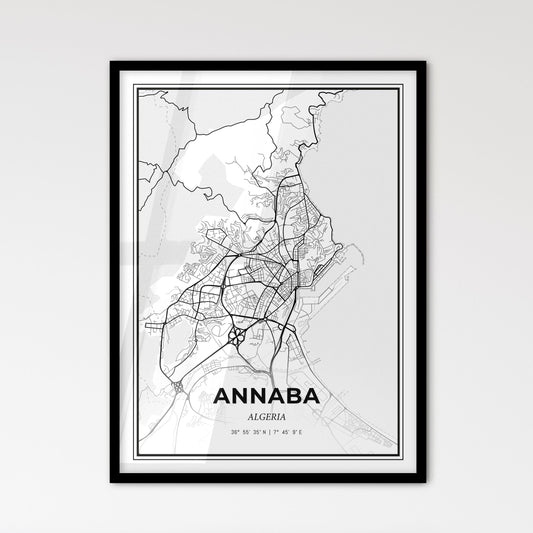 Annaba Algeria - Scandinavian Style City Map for Modern Home Decor