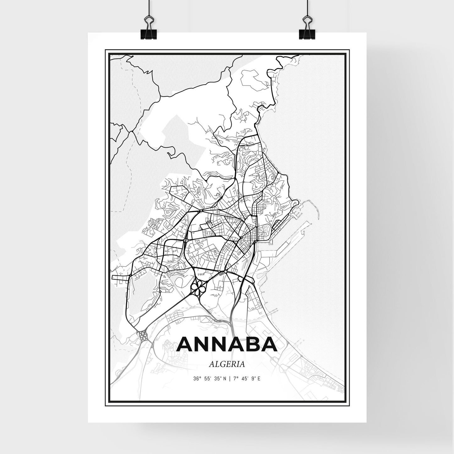 Annaba Algeria - Premium City Map Poster