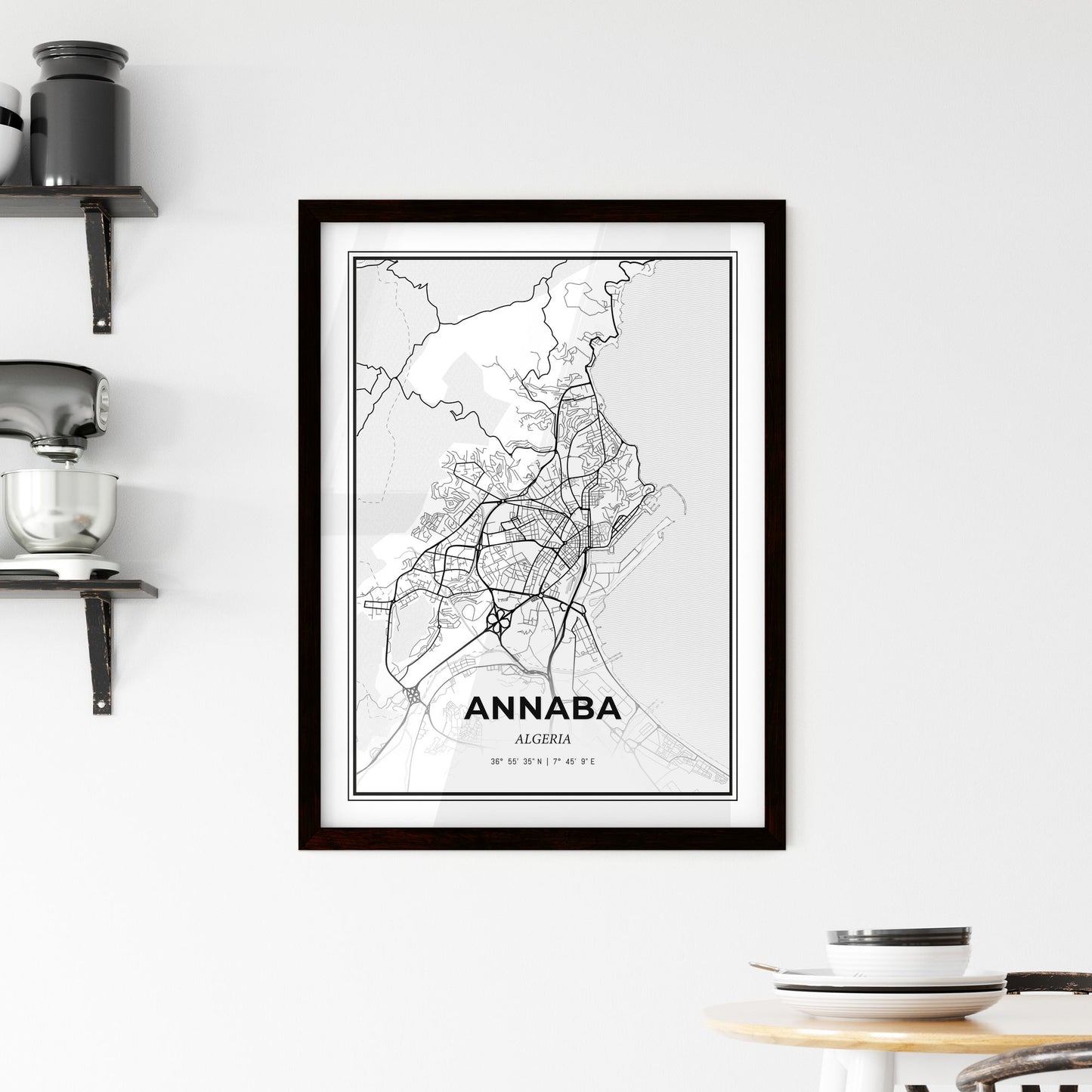 Annaba Algeria - Minimal City Map