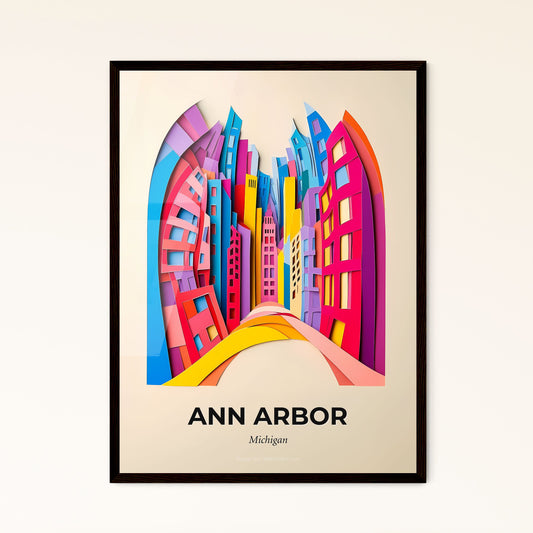 Vivid Ann Arbor, Michigan - a colorful cityscape with a curved road