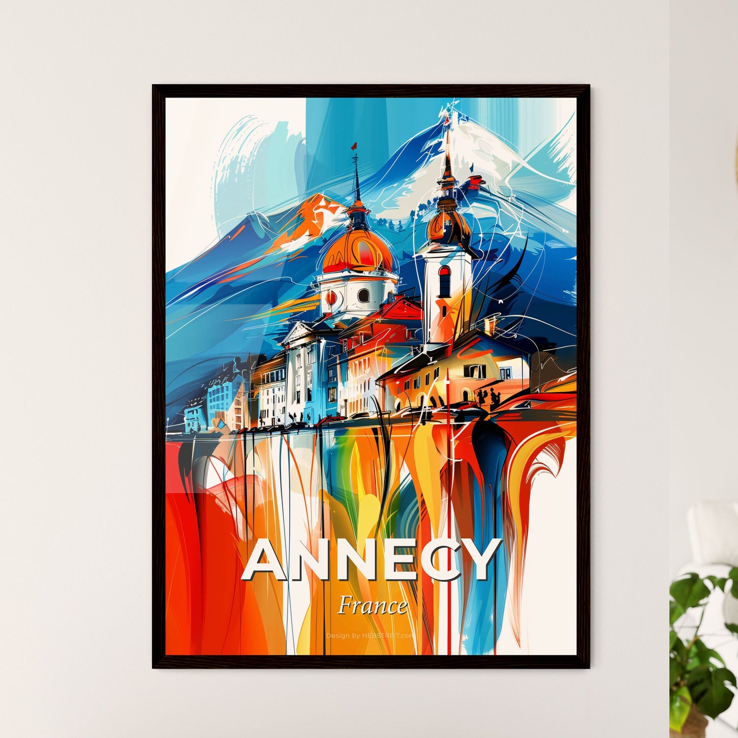 Vibrant Annecy, France - A Painting Of A City