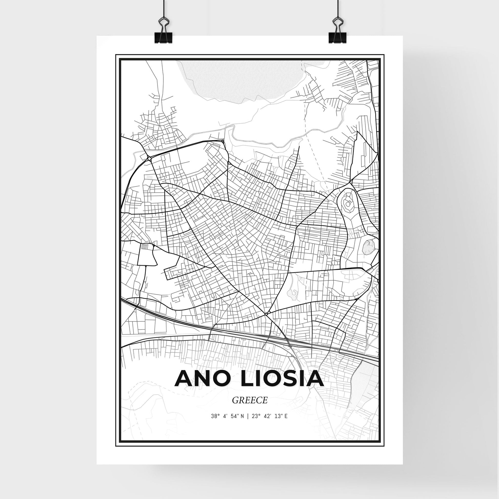 Ano Liosia Greece - Premium City Map Poster