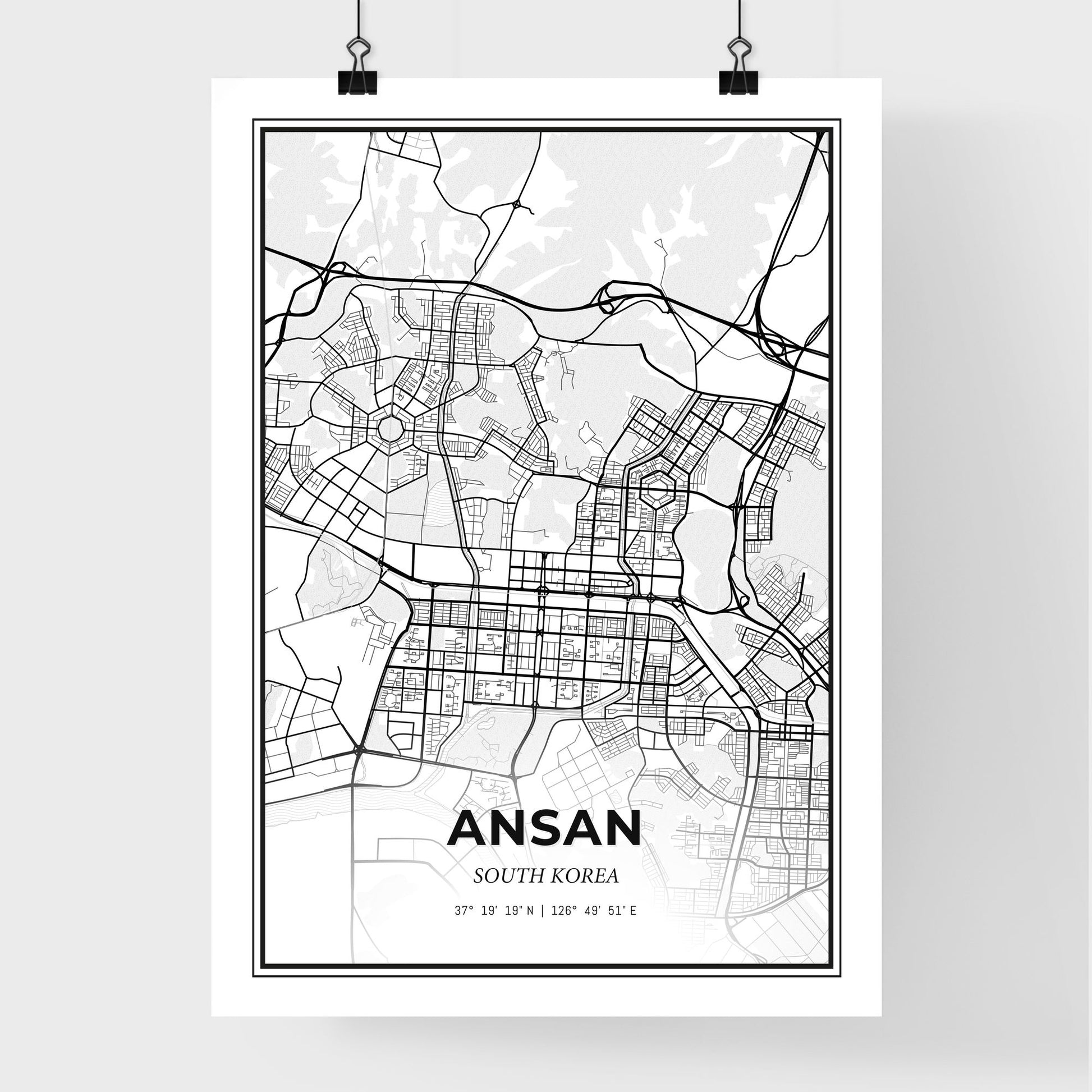 Ansan South Korea - Premium City Map Poster