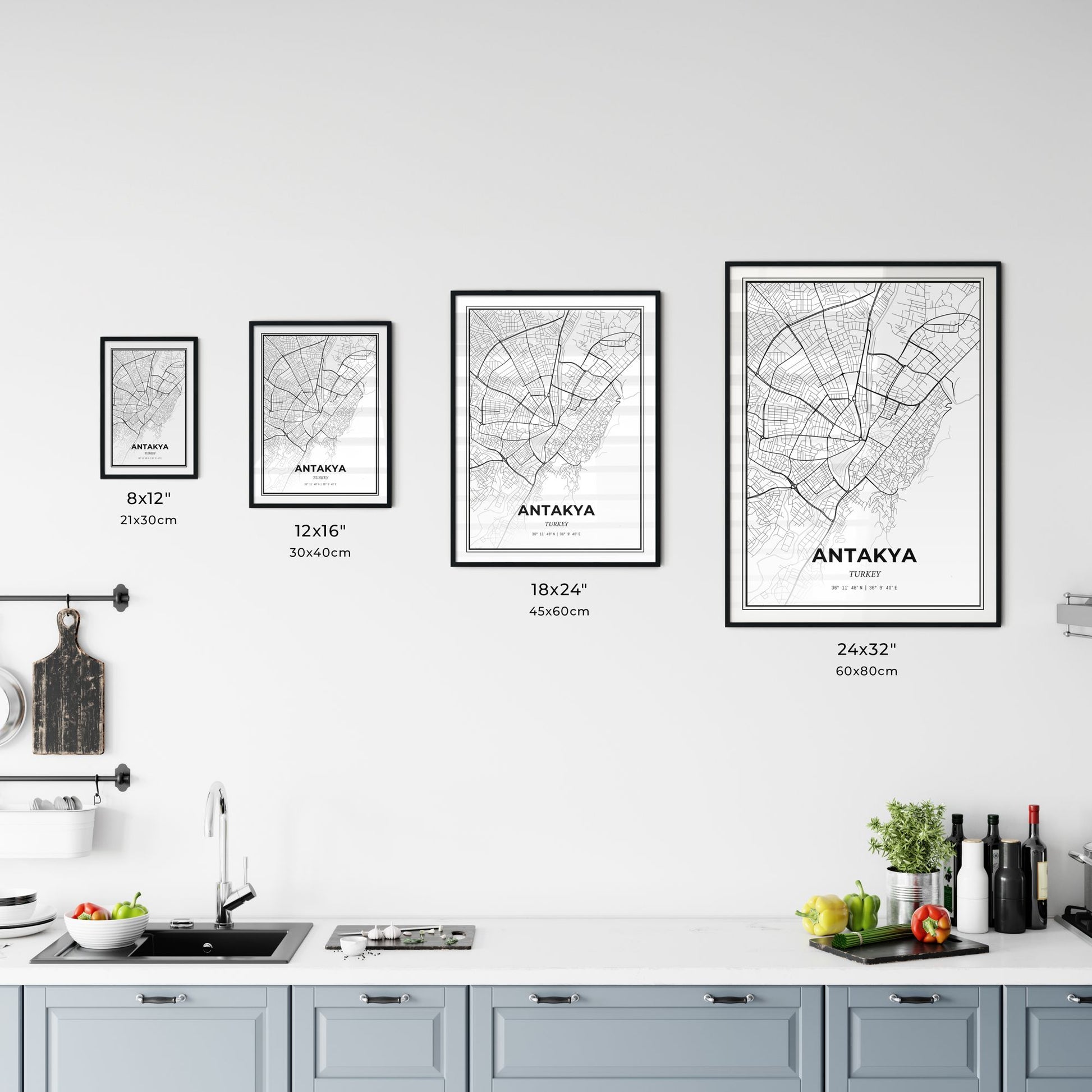 Antakya Turkey - Customizable Modern City Map