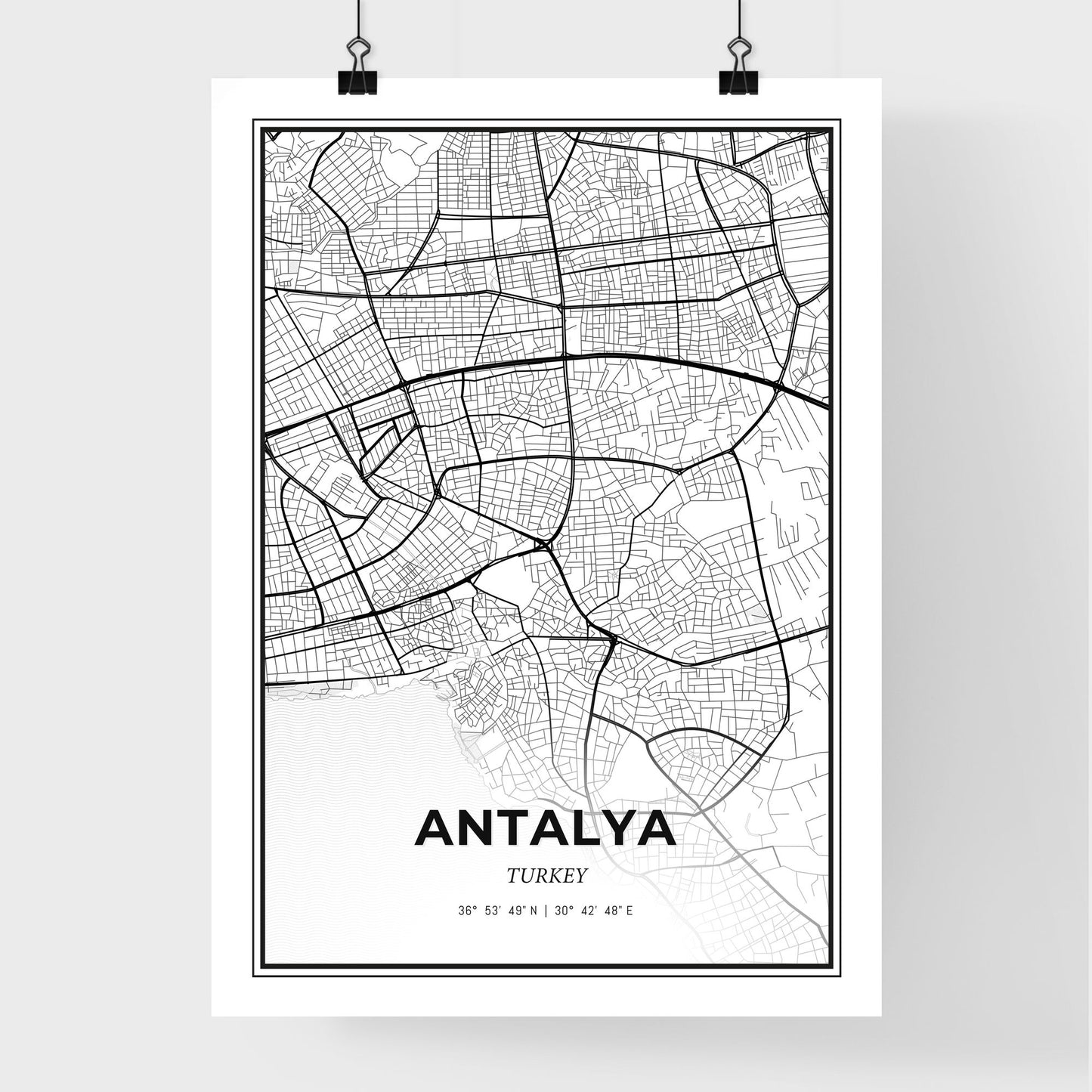 Antalya Turkey - Premium City Map Poster