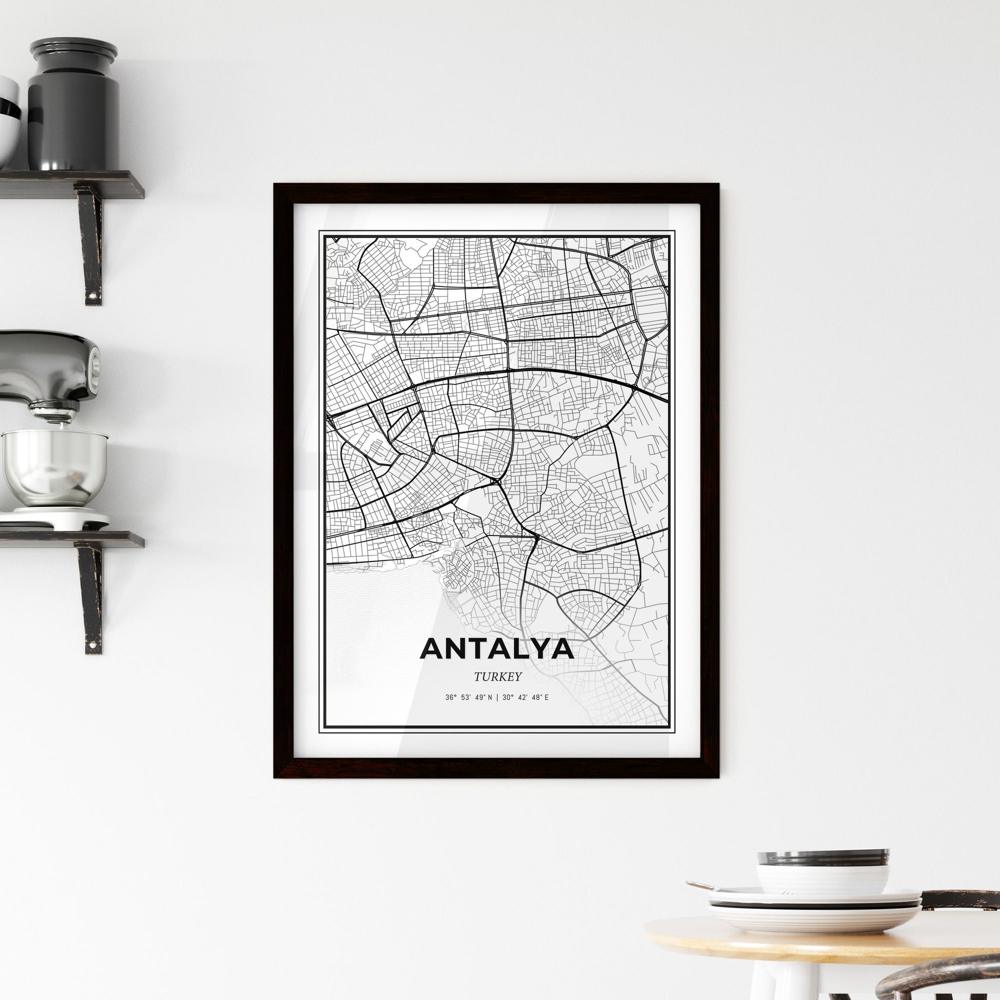 Antalya Turkey - Minimal City Map