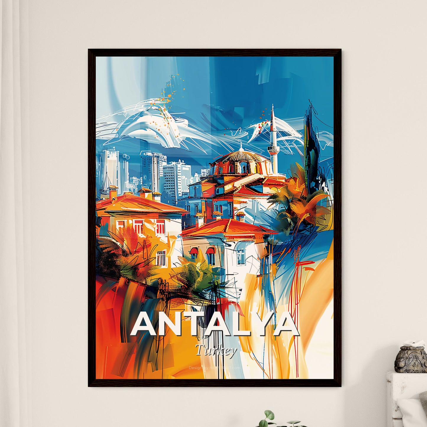 Vibrant Antalya, Turkey - A Painting Of A City