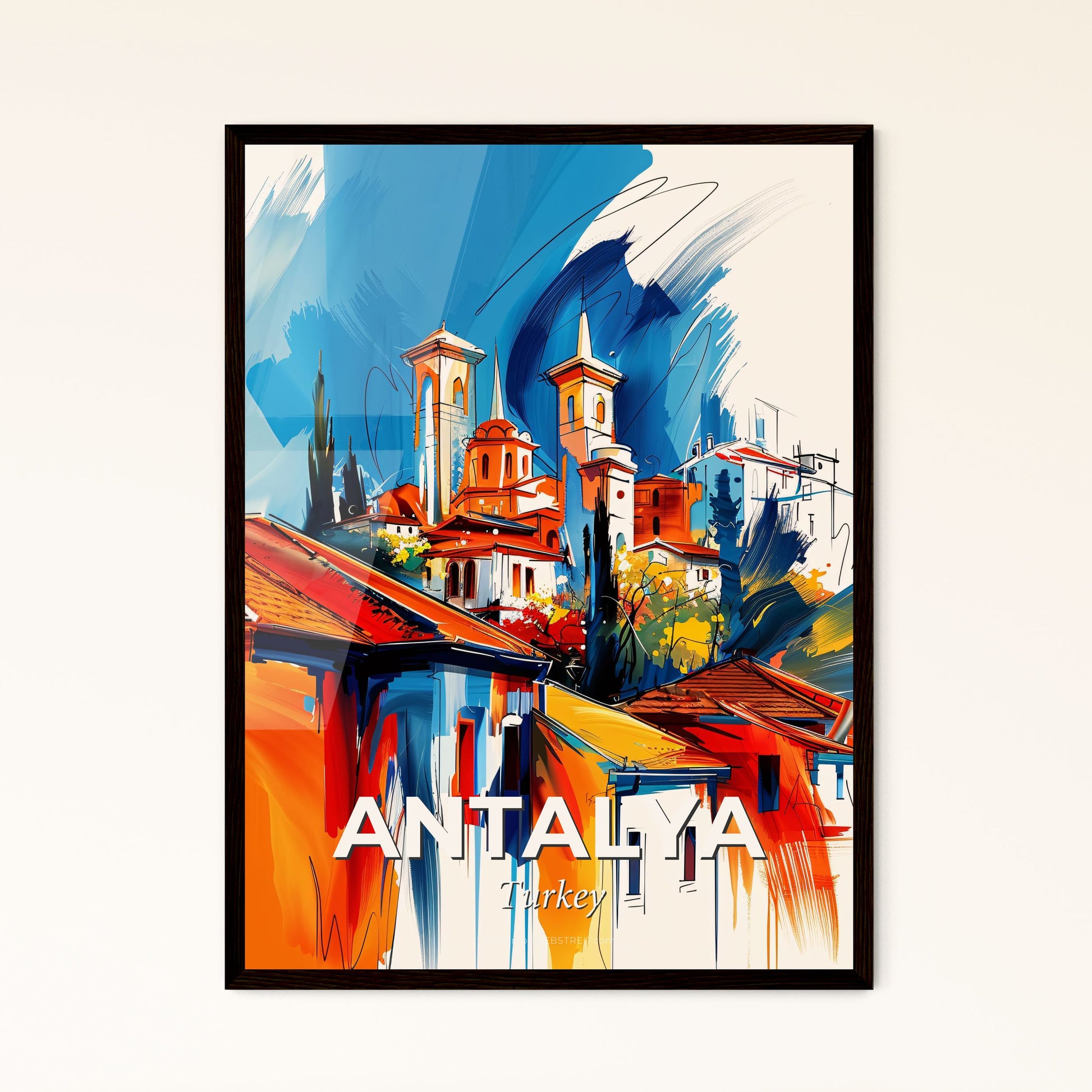 Vibrant Antalya, Turkey - A Painting Of A City