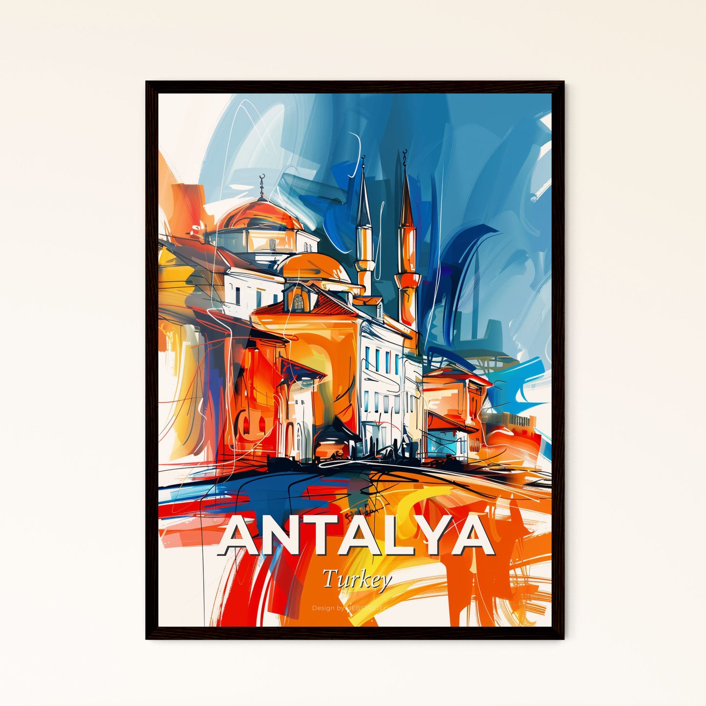 Vibrant Antalya, Turkey - A Colorful Painting Of Buildings