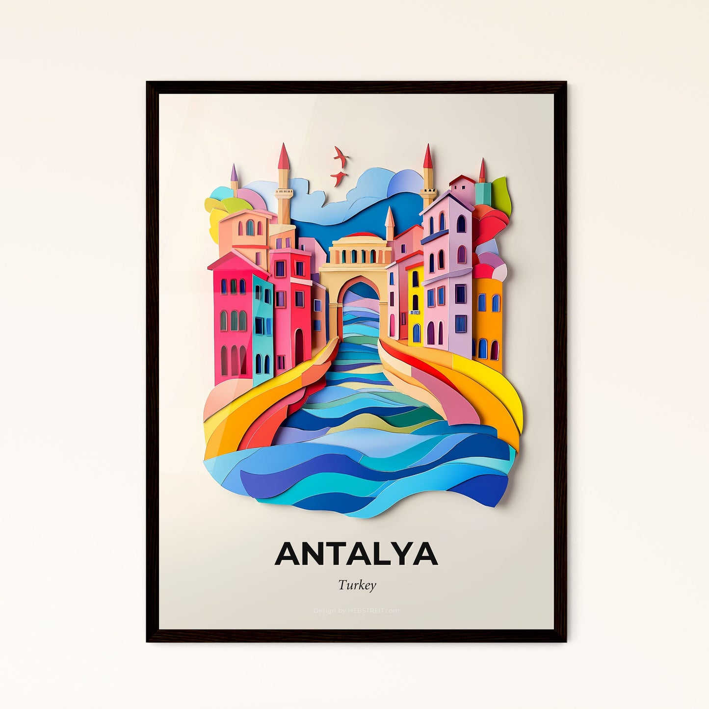 Vivid Antalya, Turkey - a paper cut of a city with a bridge