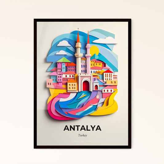 Vivid Antalya, Turkey - a paper cut of a city with a tower