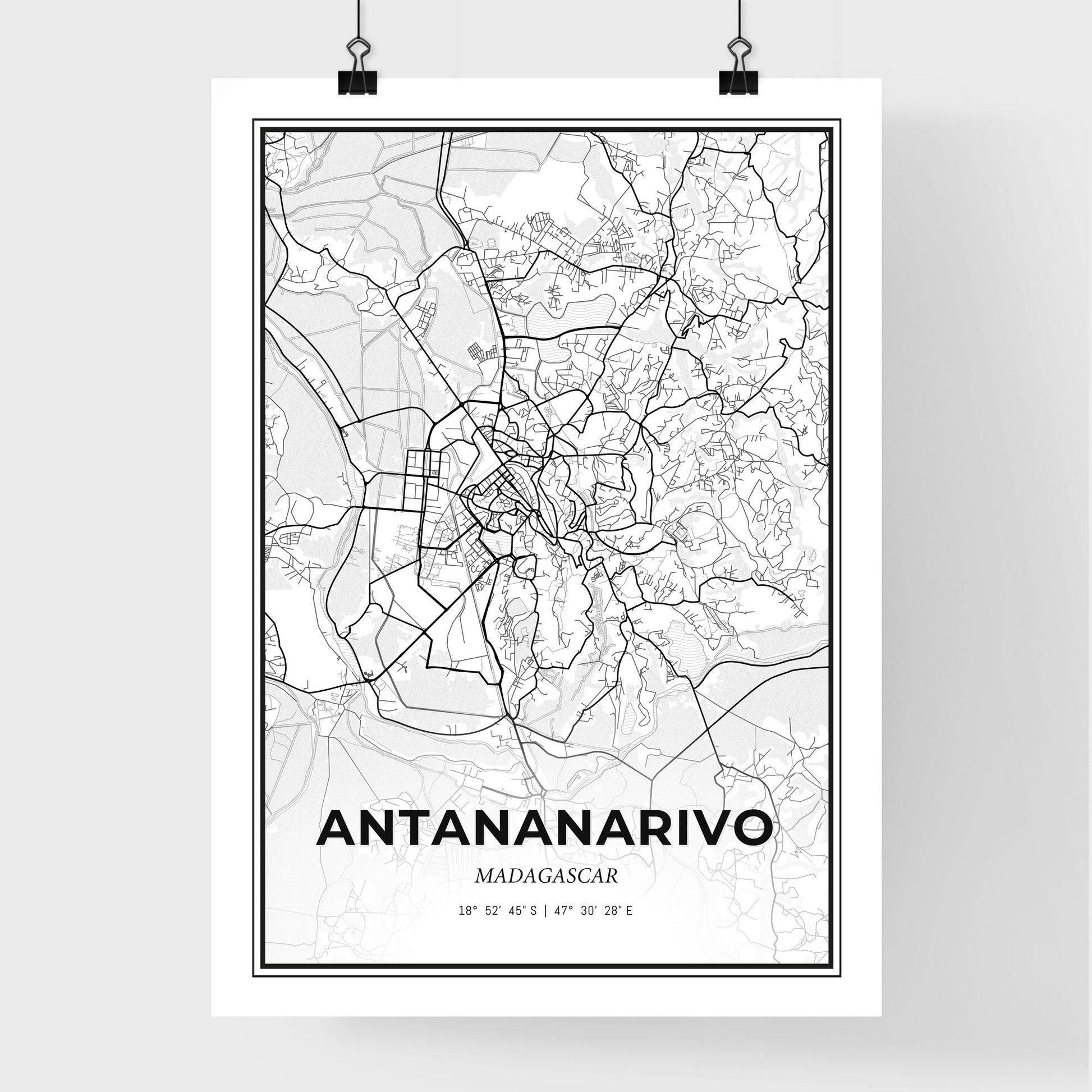 Antananarivo Madagascar - Premium City Map Poster