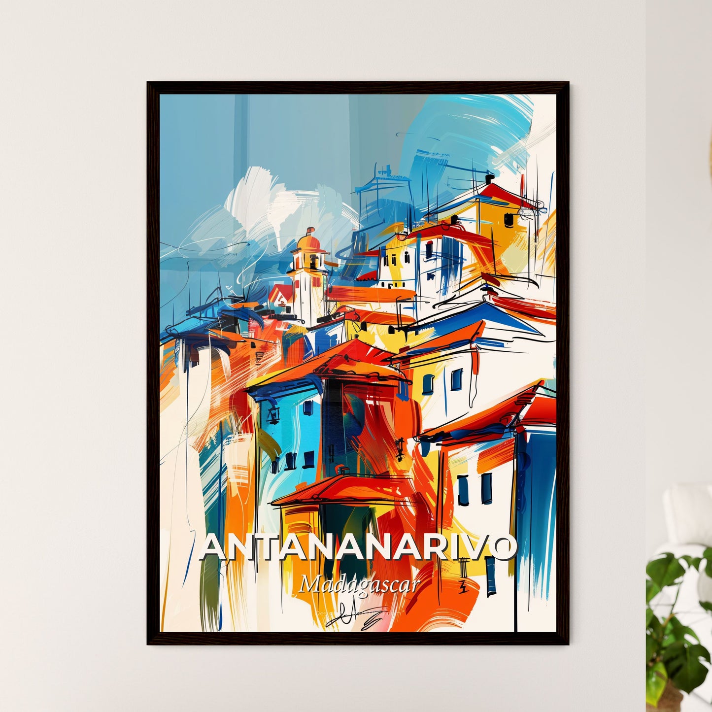 Vibrant Antananarivo, Madagascar - A Painting Of A Colorful City