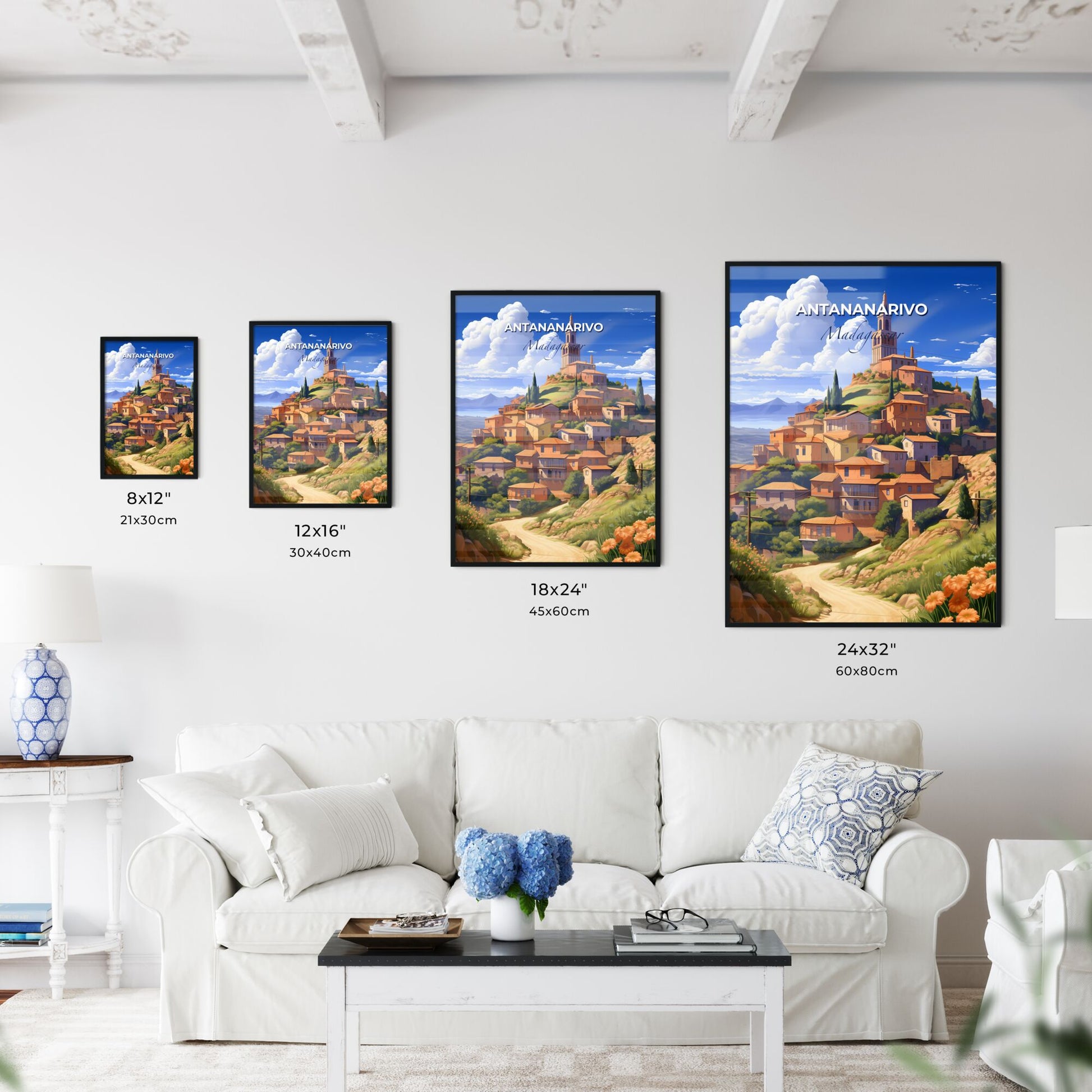 Village on a Hill in Antananarivo Madagascar Skyline Painting Default Title