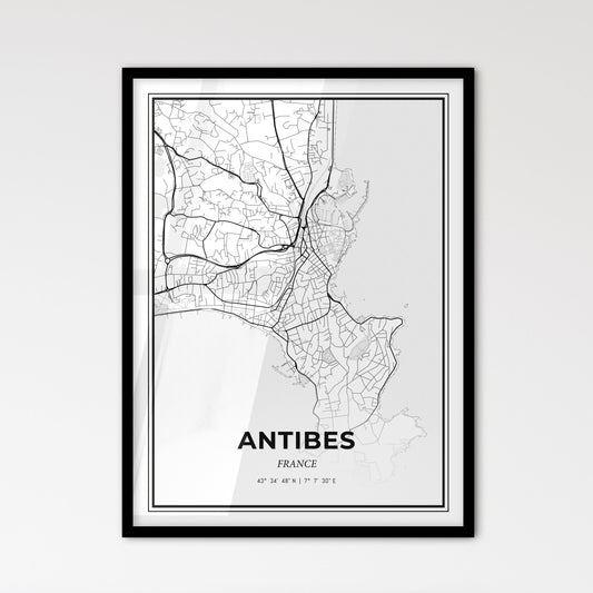 Antibes France - Scandinavian Style City Map for Modern Home Decor