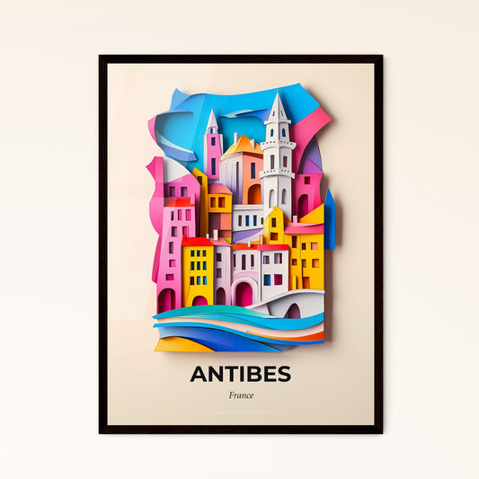 Vivid Antibes, France - a paper cut of a city with a bridge