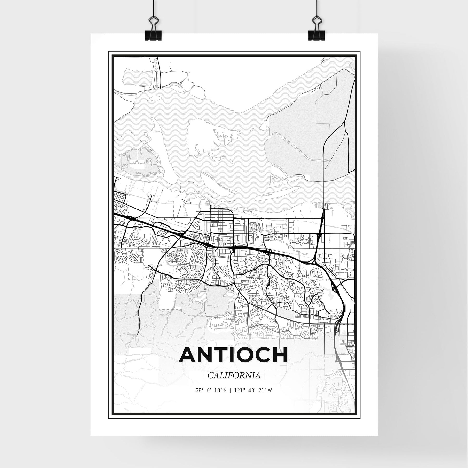 Antioch California - Premium City Map Poster