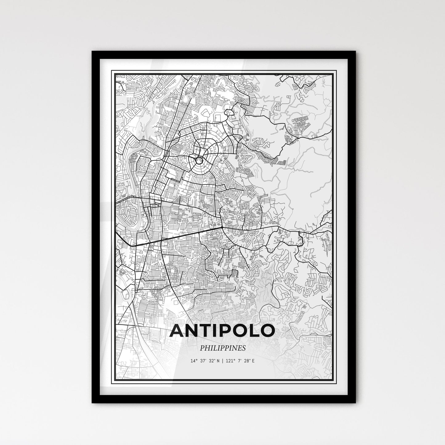 Antipolo Philippines - Scandinavian Style City Map for Modern Home Decor