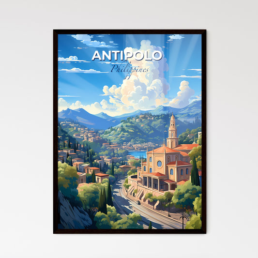 Panoramic Landscape Painting Depicting Antipolo Skyline, Philippines - Vibrant Artwork Showcasing Town and Nature Default Title