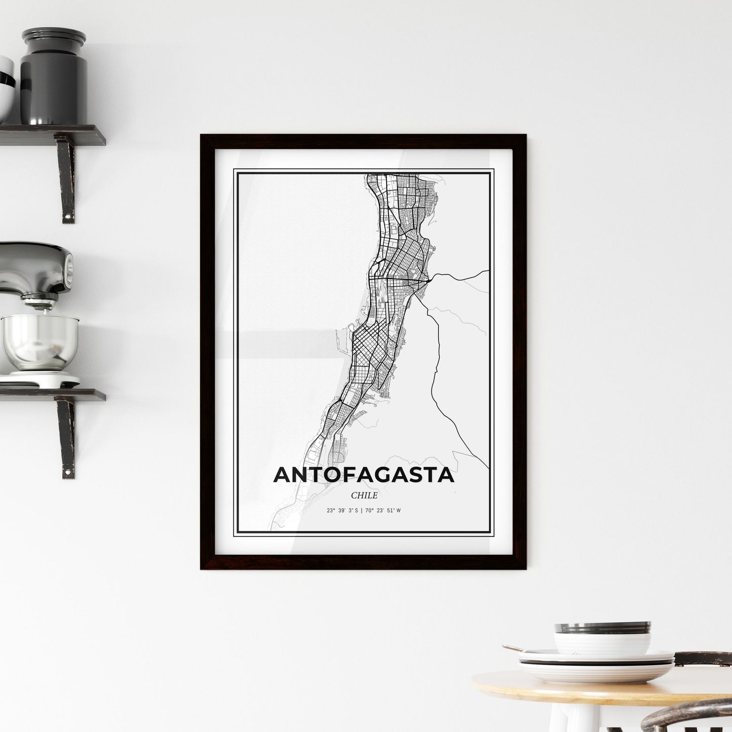 Antofagasta Chile - Minimal City Map